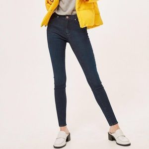 Topshop moto leigh skinny jeans in indigo